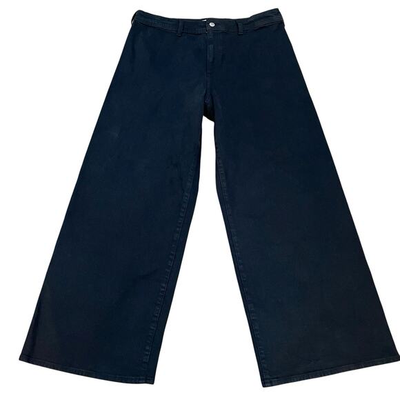 Universal Thread Denim - Universal Thread Sailor Wide Leg Jeans Size 14 Black Stretchy Preppy Classic
